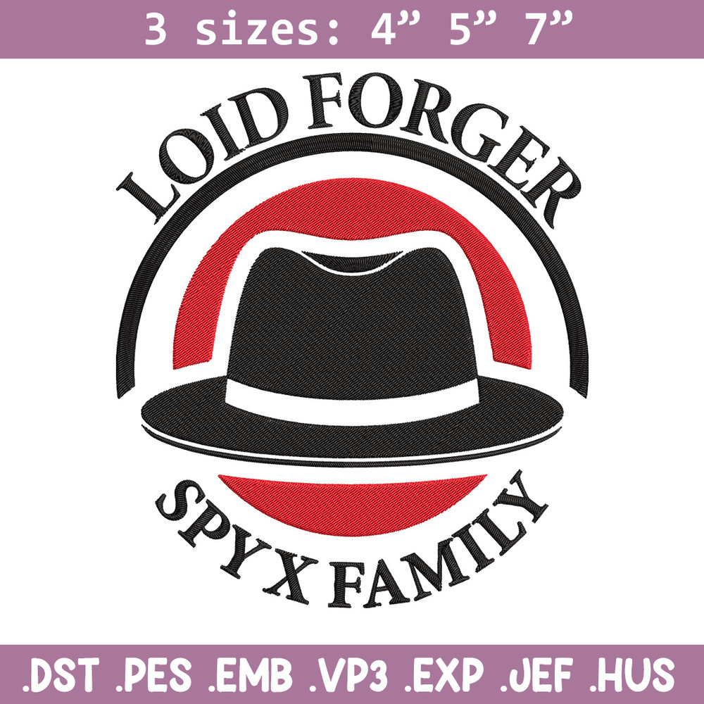 Logo Loid hat Embroidery Design, Spy x family Embroidery, Embroidery File, Anime Embroidery,Anime shirt,Digital download.jpg