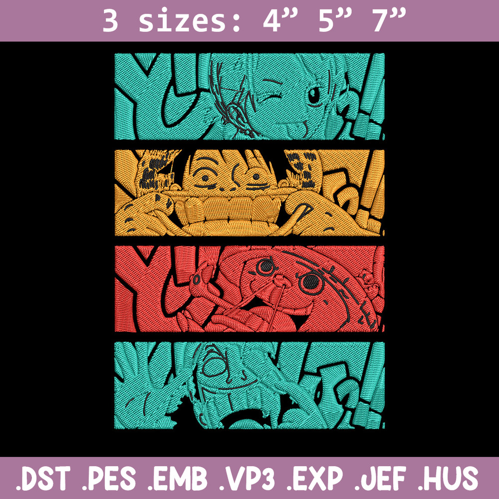 Luffy friends Embroidery Design,One piece Embroidery, Embroidery File, Anime Embroidery, Anime shirt, Digital download.jpg