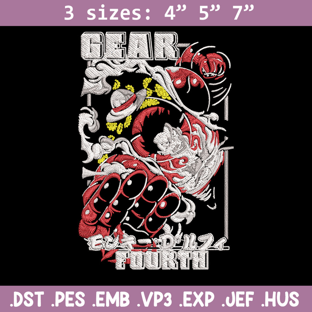 Luffy gear 4 Embroidery Design,One piece Embroidery, Embroidery File, Anime Embroidery, Anime shirt, Digital download..jpg