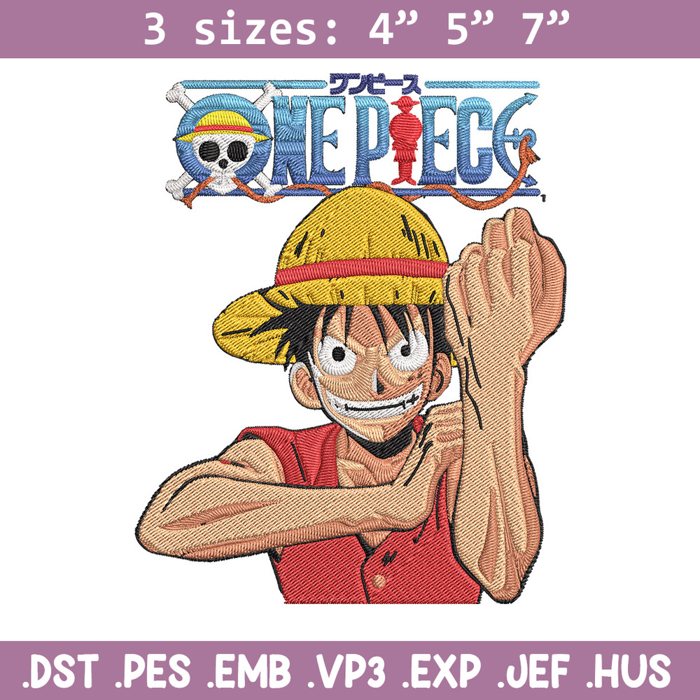 Luffy Poster Embroidery Design,One piece Embroidery, Embroidery File, Anime Embroidery, Anime shirt, Digital download.jpg