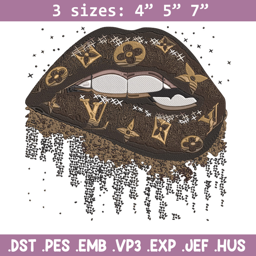 LV lips Embroidery Design, Logo Embroidery, Embroidery File, LV Embroidery, Anime shirt, Digital download.jpg