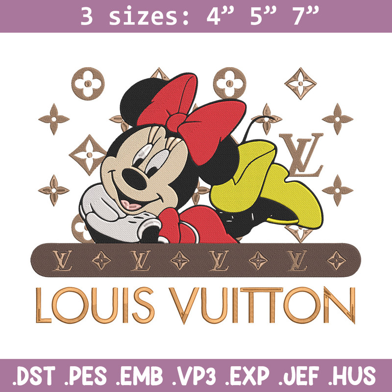 LV x minnie Embroidery Design, Mickey Embroidery, Embroidery File, LV Embroidery, Anime shirt, Digital download.jpg