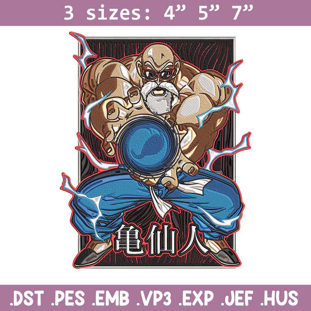 Master Roshi Embroidery Design, Dragonball Embroidery, Embroidery File, Anime Embroidery, Anime shirt, Digital download..jpg