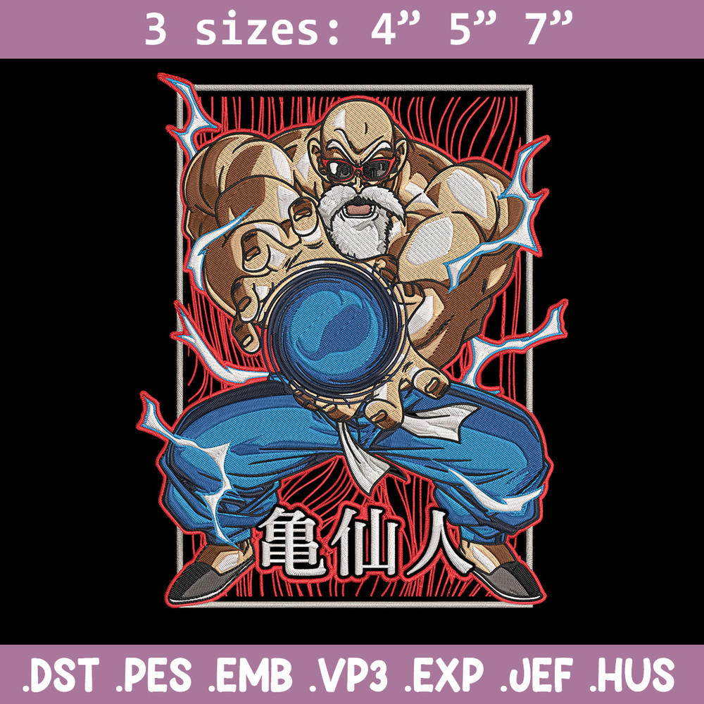 Master Roshi Embroidery Design, Dragonball Embroidery, Embroidery File, Anime Embroidery, Anime shirt, Digital download.jpg