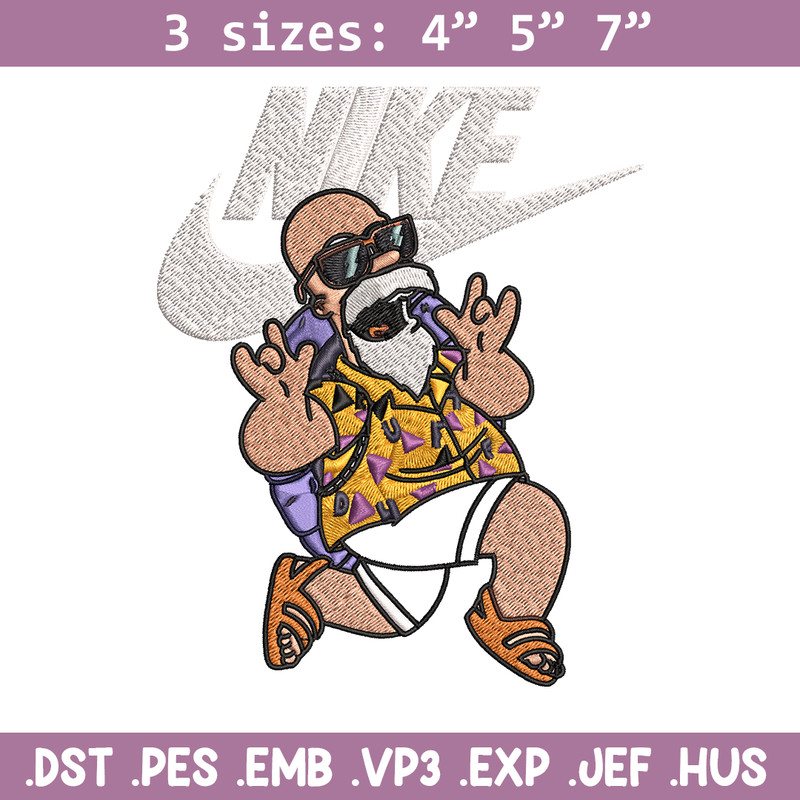 Master Roshi Nike Embroidery design, Dragon ball Embroidery, Nike design, Embroidery file, anime shirt, Instant download.jpg