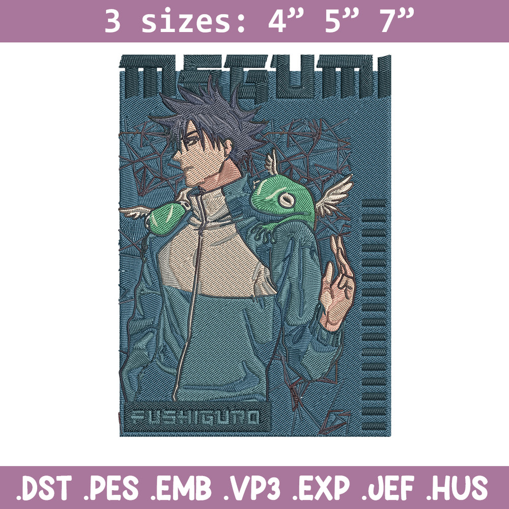 Megumi poster Embroidery Design, Jujutsu Embroidery, Embroidery File, Anime Embroidery, Anime shirt,Digital download.jpg