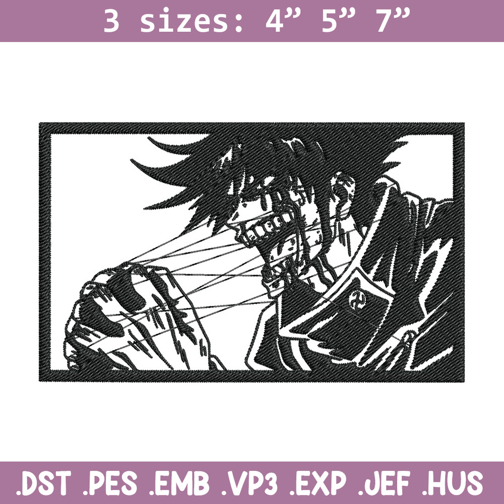 Megumi rectangle Embroidery Design, Jujutsu Embroidery, Embroidery File, Anime Embroidery, Anime shirt, Digital download.jpg