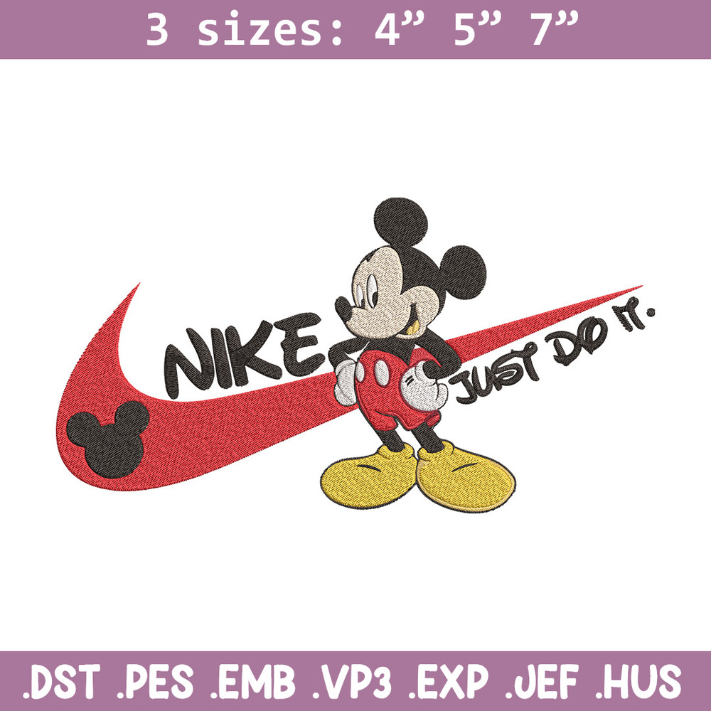 Mickey nike Embroidery Design, Mickey Embroidery, Embroidery File, Nike Embroidery, Anime shirt, Digital download.jpg