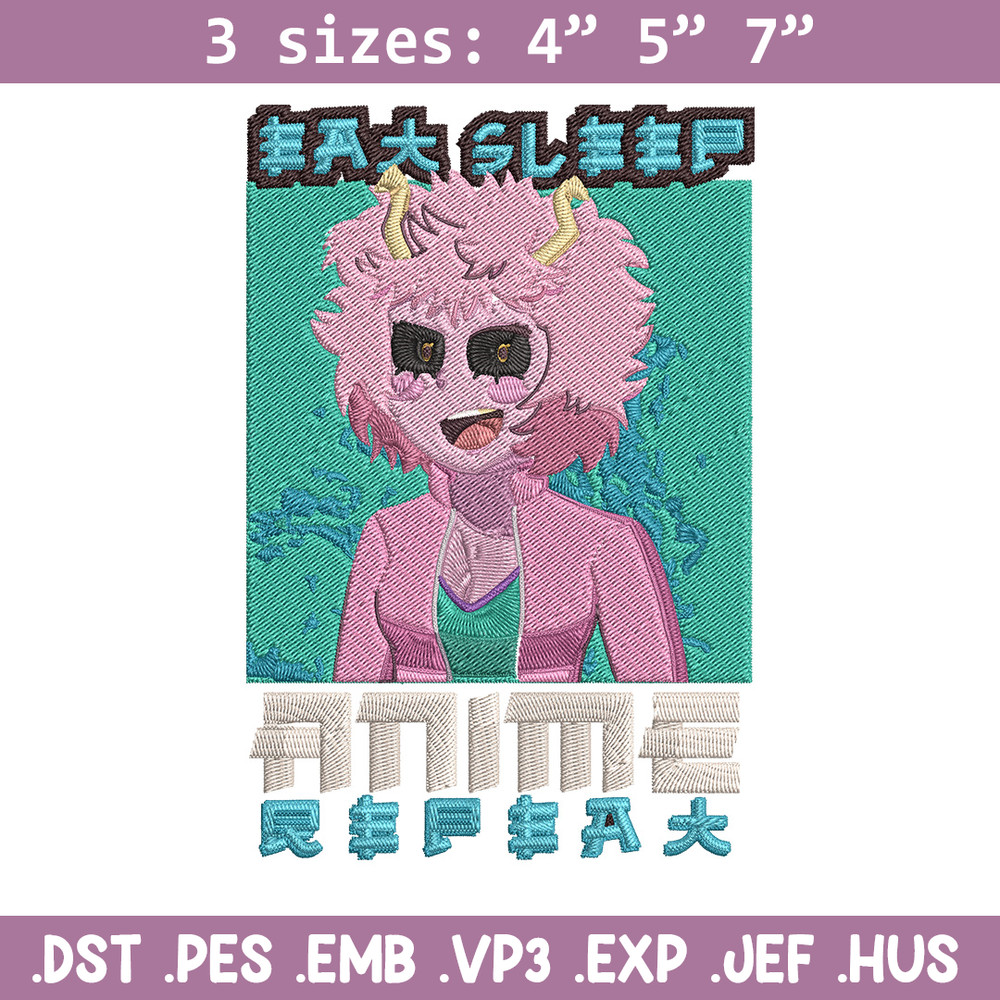 Mina Ashido Embroidery Design, Mha Embroidery, Embroidery File, Anime Embroidery,Anime shirt, Digital download.jpg