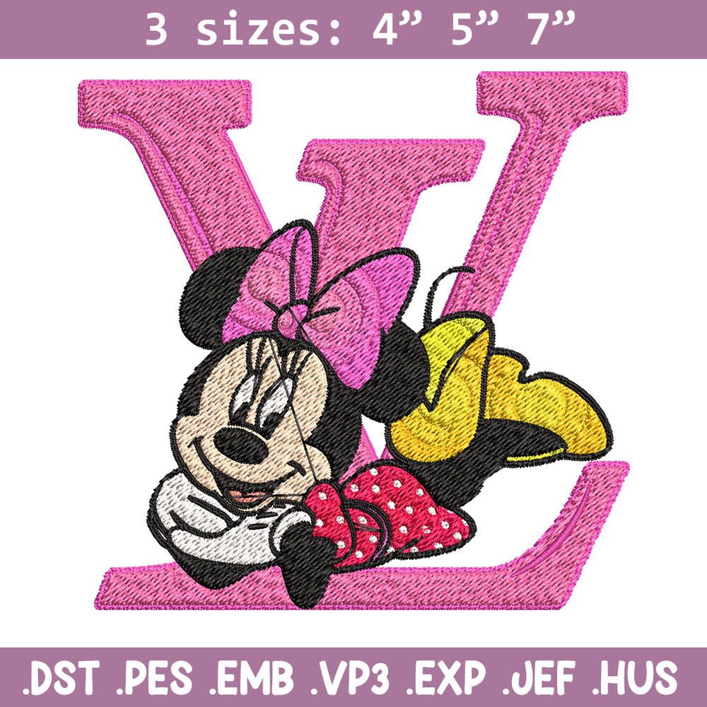 Minnie pink lv Embroidery Design, Lv Embroidery, Brand Embroidery, Embroidery File, Logo shirt, Digital download.jpg
