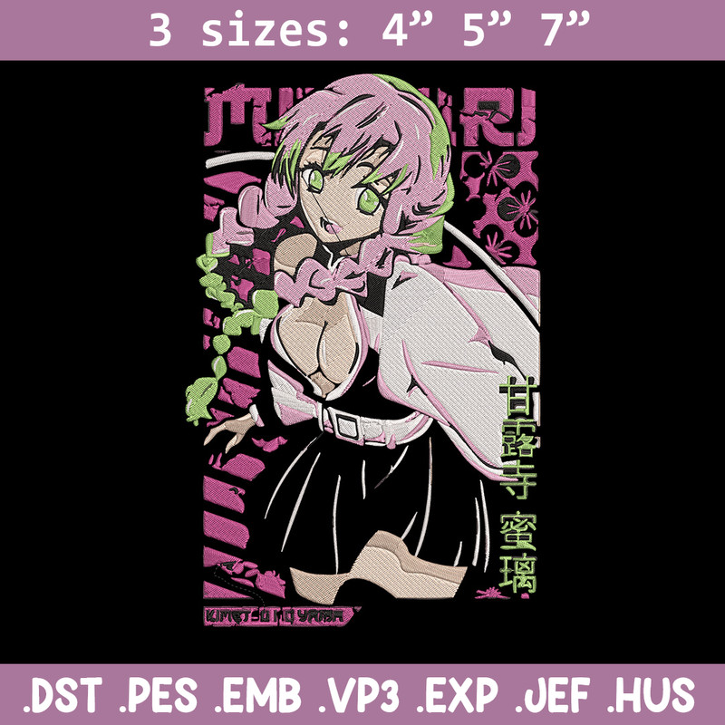 Mitsuri poster Embroidery Design, Demon slayer Embroidery, Embroidery File, Anime Embroidery, Digital download..jpg