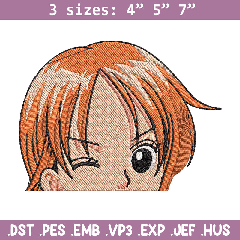 Nami Peeker Embroidery Design, One piece Embroidery, Embroidery File, Anime Embroidery, Anime shirt, Digital download.jpg