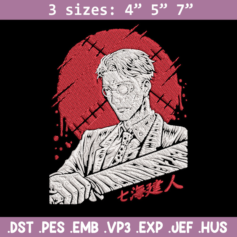 Nanami poster Embroidery Design, Jujutsu Embroidery, Embroidery File, Anime Embroidery, Anime shirt, Digital download.jpg