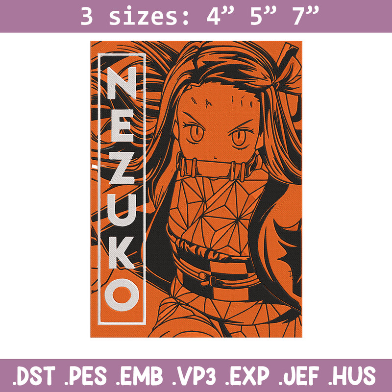 Nezuko kamado Embroidery Design, Demon slayer Embroidery,Embroidery File, Anime Embroidery, Anime shirt,Digital download.jpg