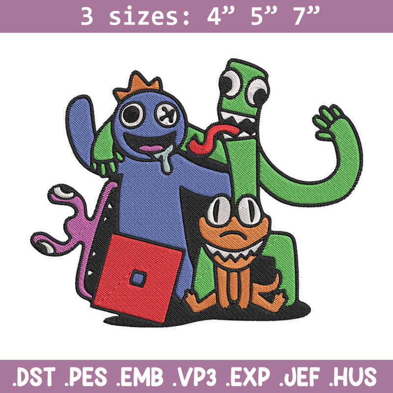 Rainbow friends Embroidery Design, Rainbow Friends Embroidery, Embroidery File, Anime Embroidery, Digital download.jpg