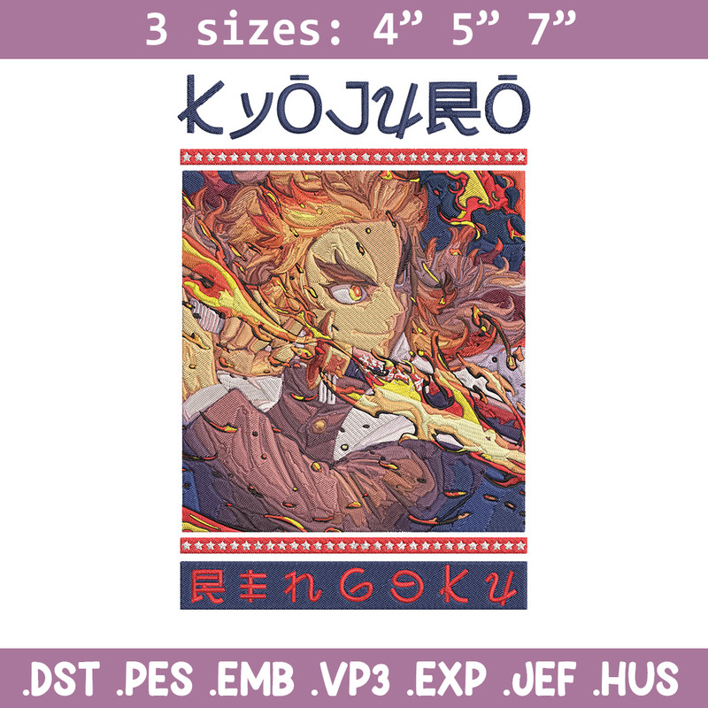 Rengoku Embroidery Design, Demon slayer Embroidery, Embroidery File, Anime Embroidery, Anime shirt, Digital download.jpg