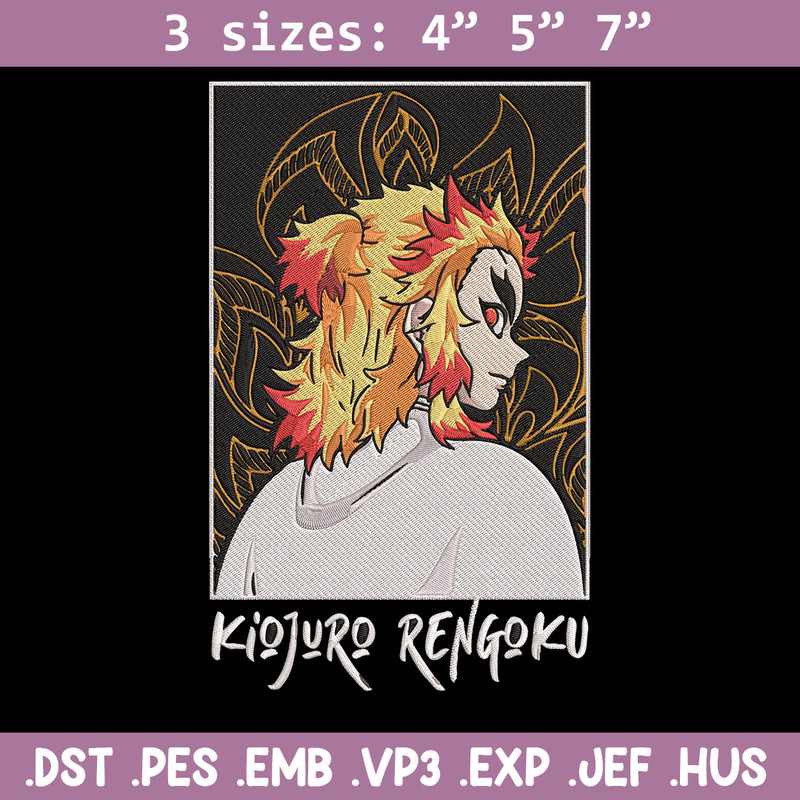 Rengoku Kyoujurou Embroidery Design, Demon slayer Embroidery, Embroidery File, Anime Embroidery, Digital download.jpg