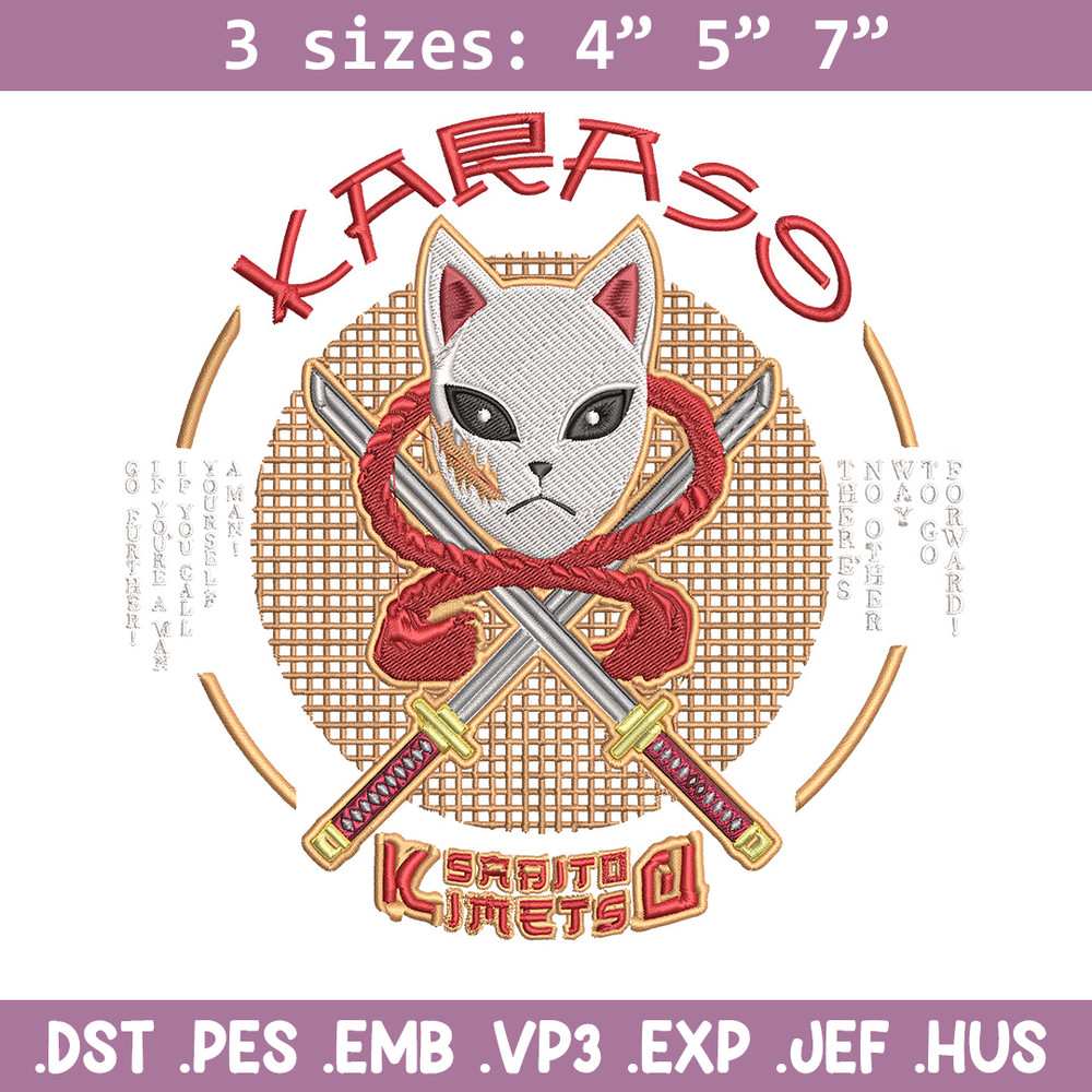 Sabito mask Embroidery Design, Demon slayer Embroidery, Embroidery File, Anime Embroidery, Anime shirt, Digital download.jpg