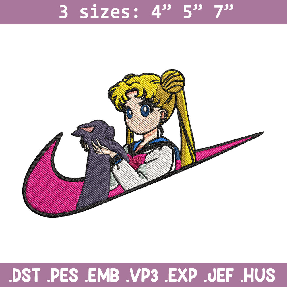 Sailor Moon Embroidery Design, Sailor Moon Embroidery, Embroidery File, Nike Embroidery, Anime shirt, Digital download..jpg