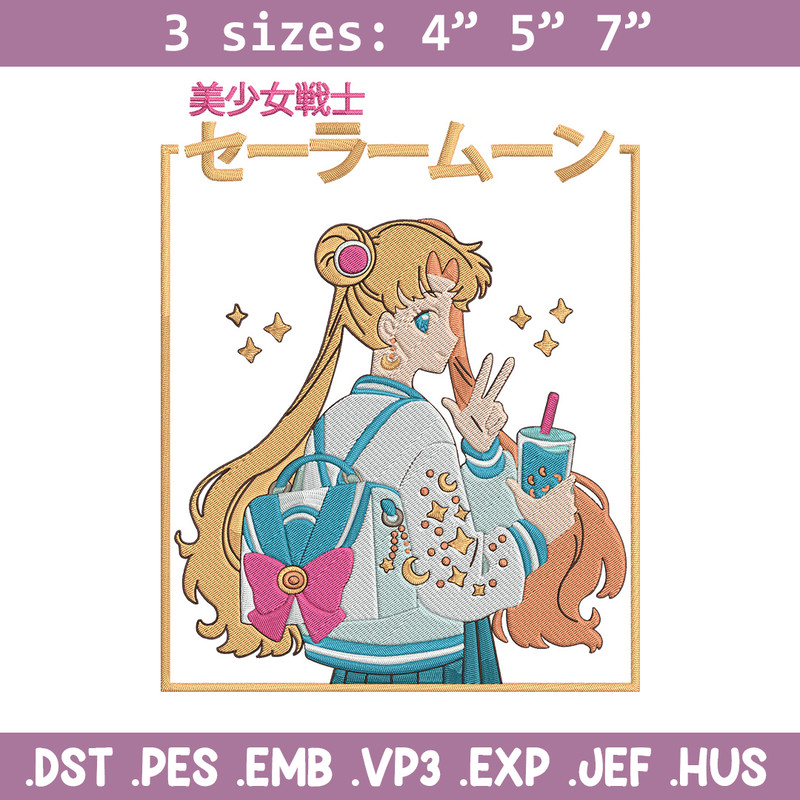 Sailor moon Embroidery Design,Sailor moon Embroidery, Embroidery File, Anime Embroidery, Anime shirt, Digital download.jpg