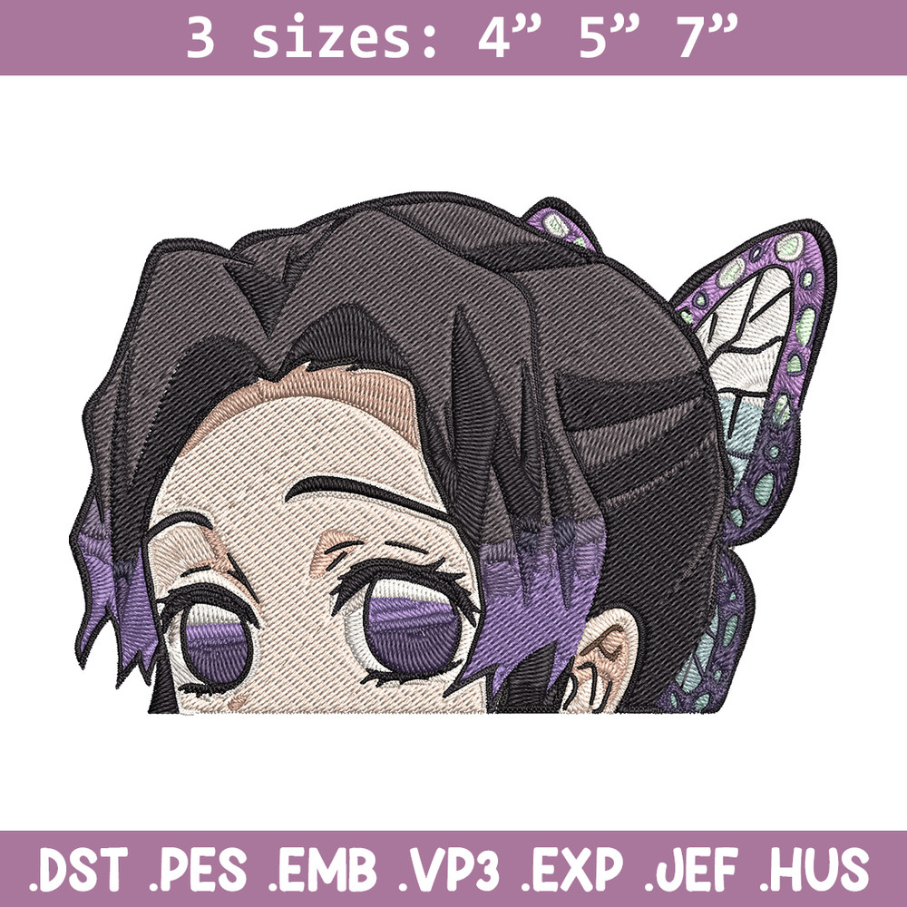 Shinobu Peeker Embroidery Design, Demon slayer Embroidery, Embroidery File, Anime Embroidery, Digital download.jpg