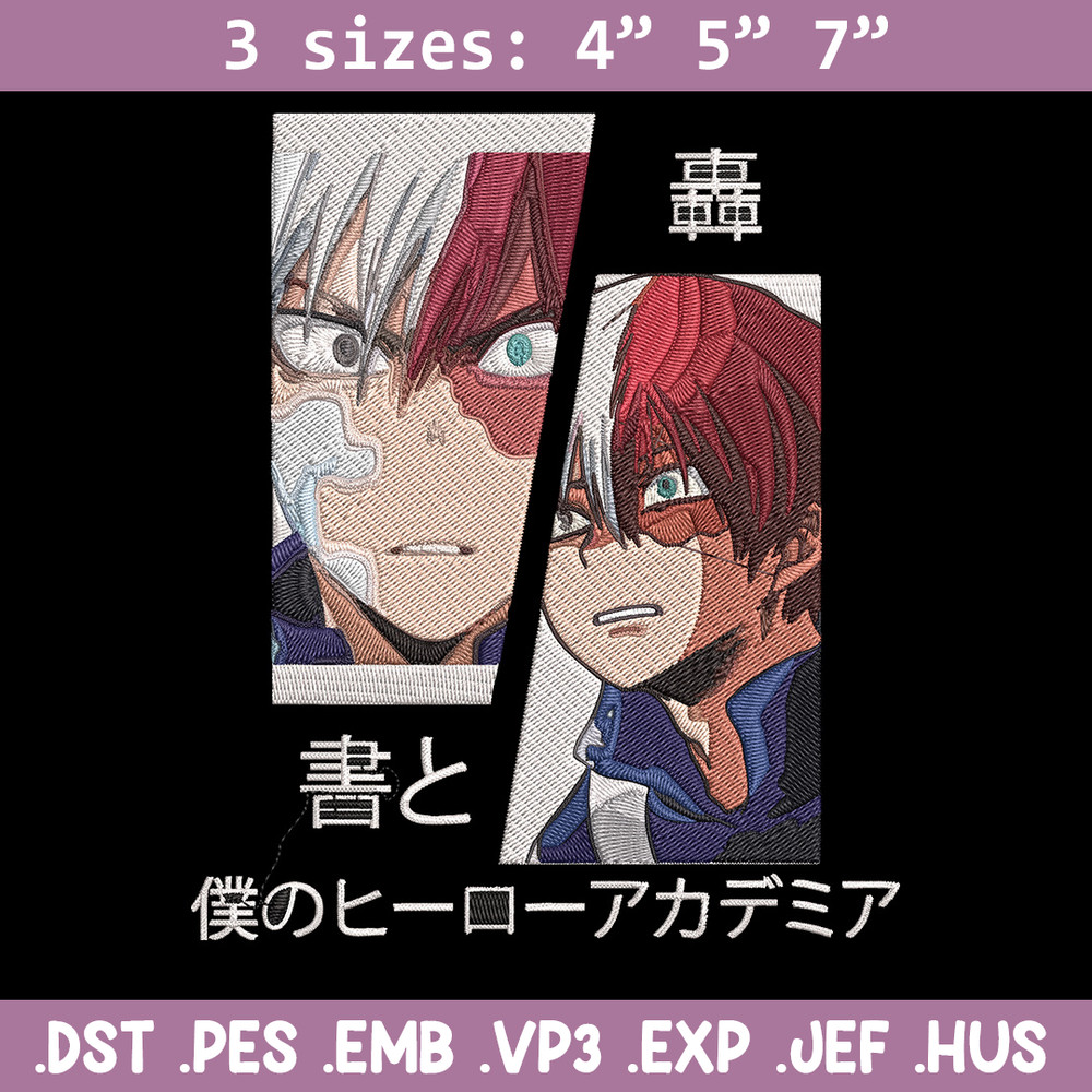 Shouto poster Embroidery Design, Mha Embroidery, Embroidery File, Anime Embroidery, Anime shirt,Digital download.jpg