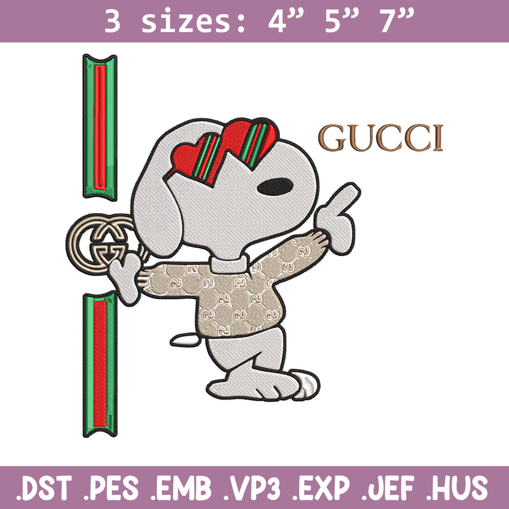 Snoopy x gucci Embroidery Design, Peanuts Embroidery, Embroidery File, Gucci Embroidery, Anime shirt, Digital download.jpg