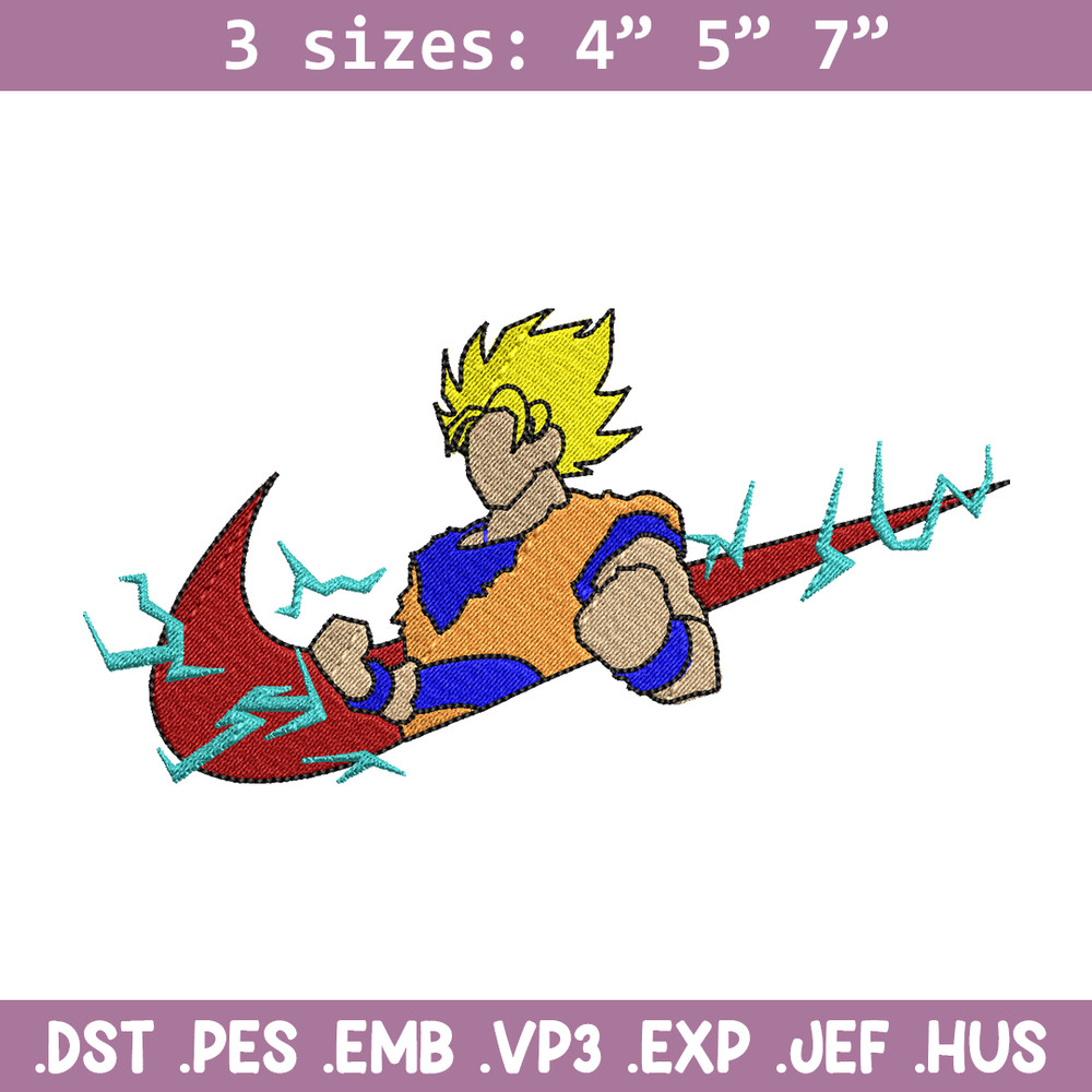 Songoku nike embroidery design, Dragon ball embroidery, Nike design, anime design, anime shirt, Digital download.jpg