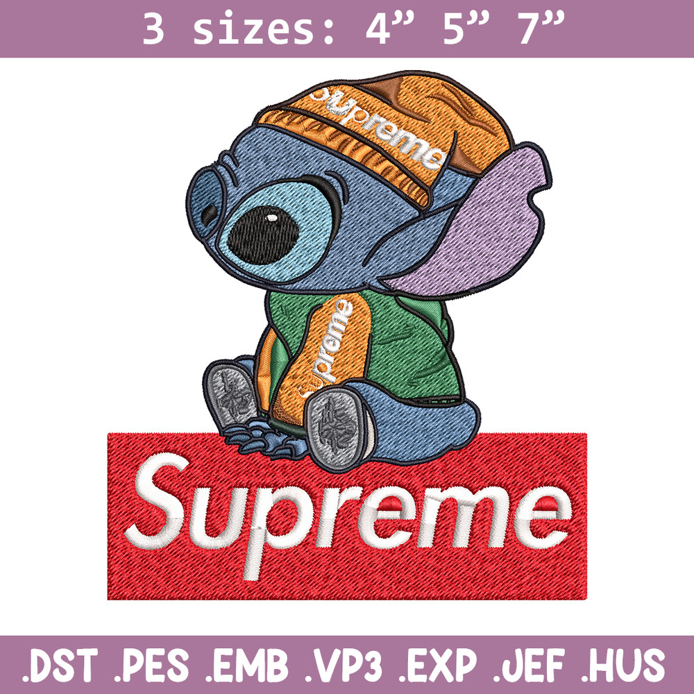 Stitch Supreme Cool Embroidery design, cartoon Embroidery, cartoon design, Embroidery File, Digital download..jpg