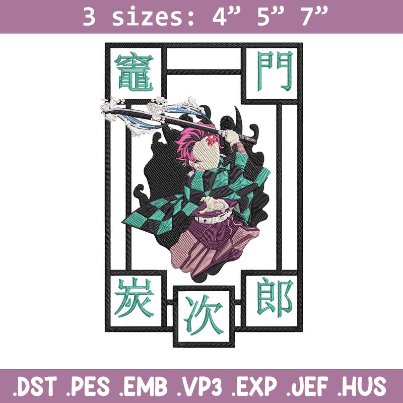 Tanjiro kamado Embroidery Design,Demon slayer Embroidery, Embroidery File,Anime Embroidery, Anime shirt,Digital download.jpg