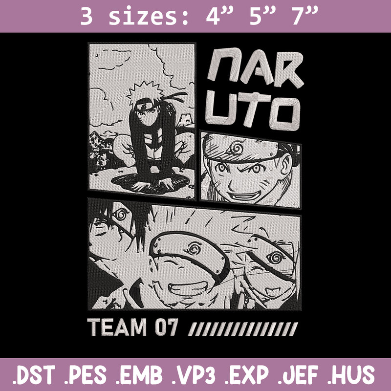 Team 07 naruto Embroidery Design, Naruto Embroidery, Embroidery File, Anime Embroidery, Anime shirt, Digital download.jpg