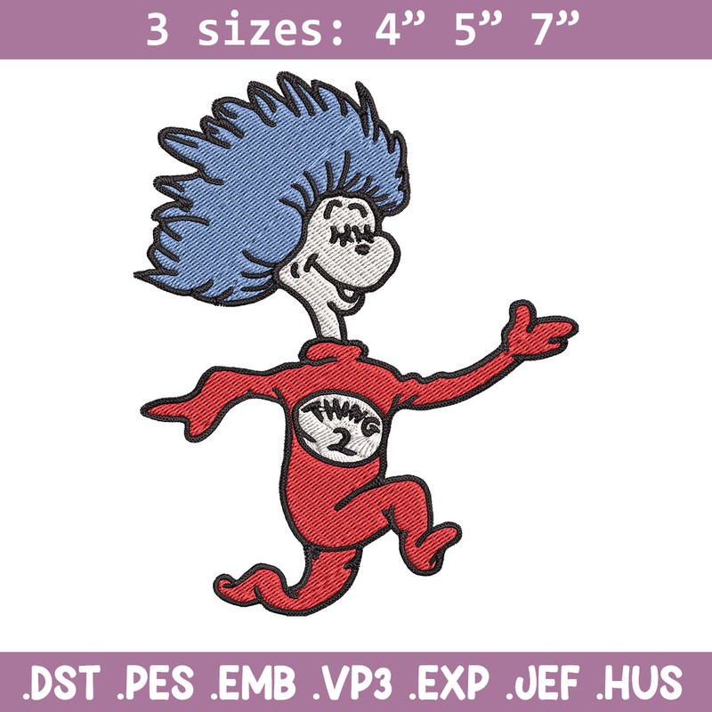 Thing Two Embroidery Design, Dr seuss Embroidery, Embroidery File, logo shirt, Embroidery design, Digital download..jpg