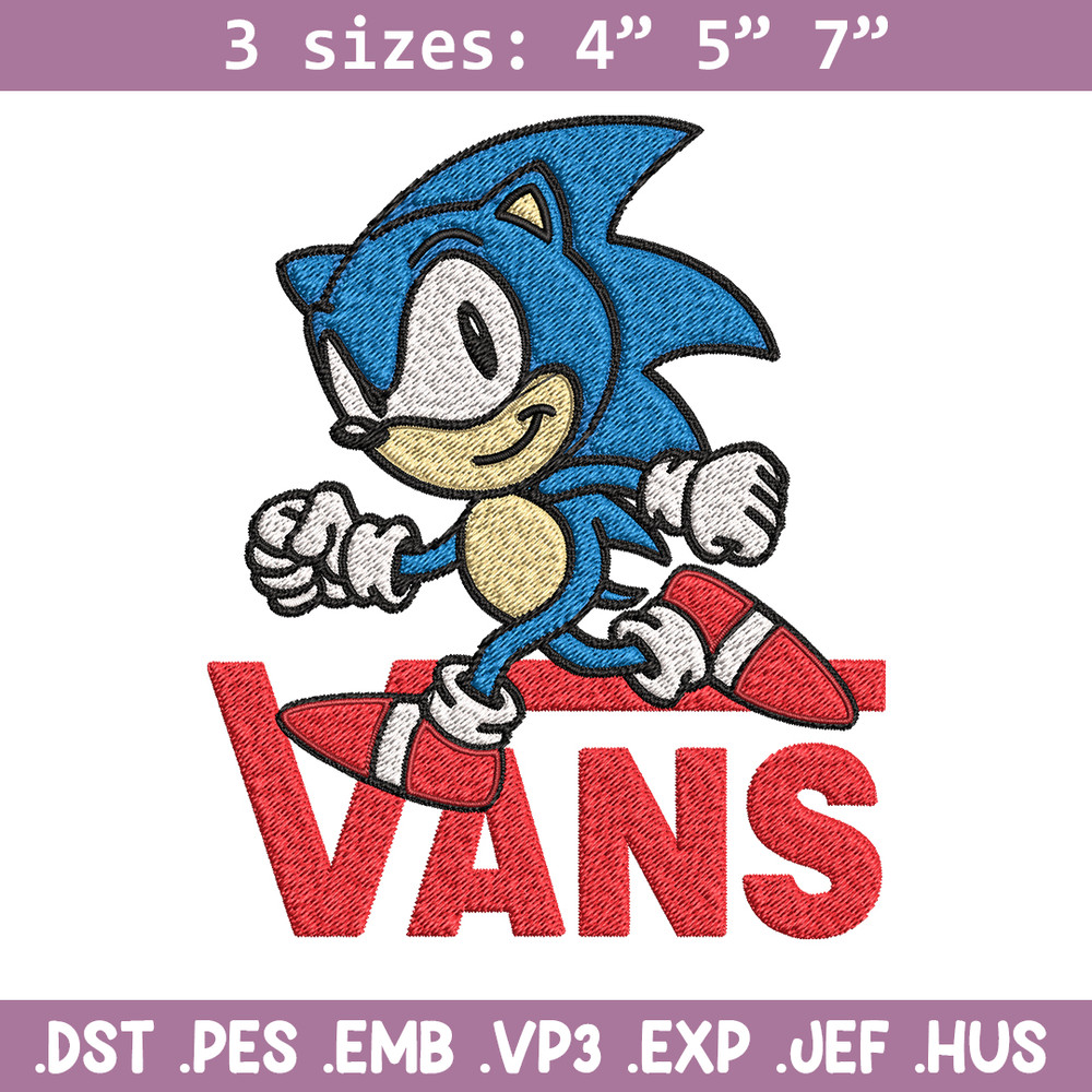 Vans Sonic Embroidery design, Vans Sonic Embroidery, cartoon design, Embroidery File, cartoon shirt, Instant download..jpg