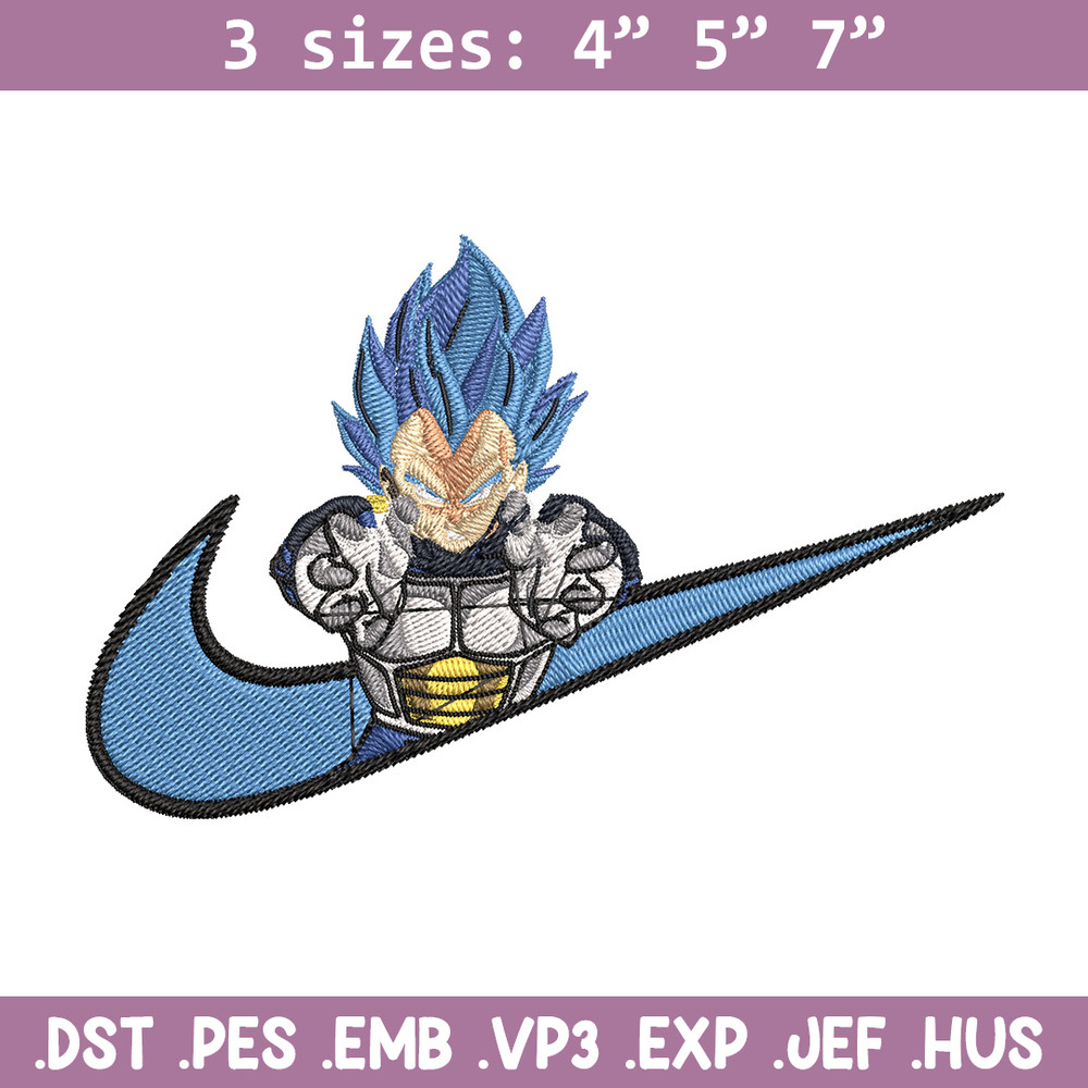 Vegeta Blue Embroidery Design, Dragonball Embroidery, Embroidery File, Nike Embroidery, Anime shirt, Digital download.jpg
