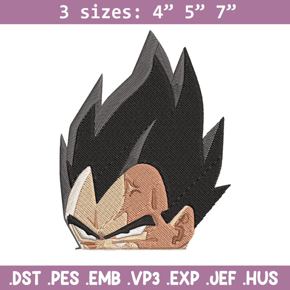Vegeta peeker Embroidery Design, Dragonball Embroidery, Embroidery File, Anime Embroidery, Anime shirt, Digital download.jpg