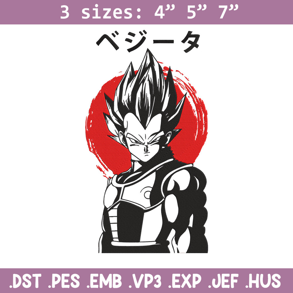 Vegeta poster Embroidery Design, Dragonball Embroidery,Embroidery File, Anime Embroidery, Anime shirt, Digital download.jpg