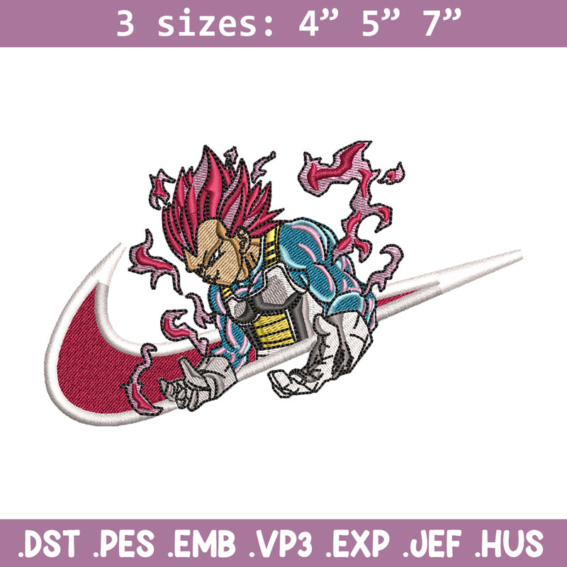 Vegeta Ultra Nike embroidery design, Dragon ball embroidery, Nike design, anime design, anime shirt, Digital download.jpg