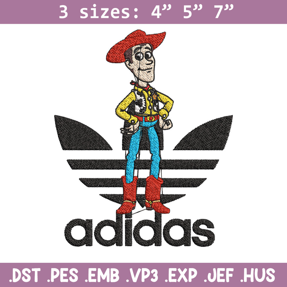 Woody adidas Embroidery Design, Adidas Embroidery, Embroidery File, Brand Embroidery, Logo shirt, Digital download.jpg