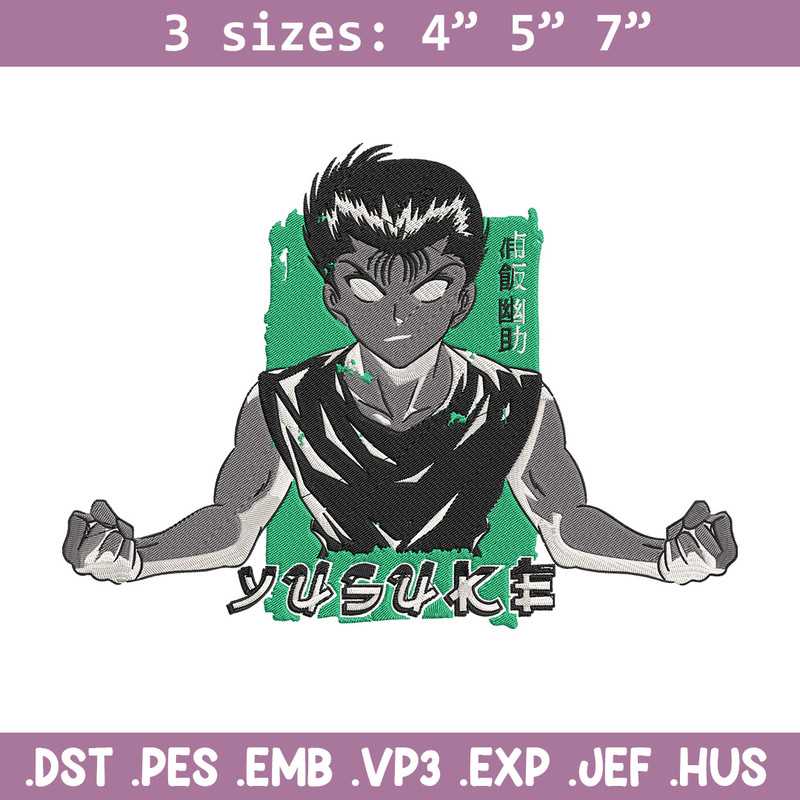 Yusuke box Embroidery Design, Yu Yu Hakusho Embroidery, Embroidery File, Anime Embroidery, Anime shirt,Digital download.jpg