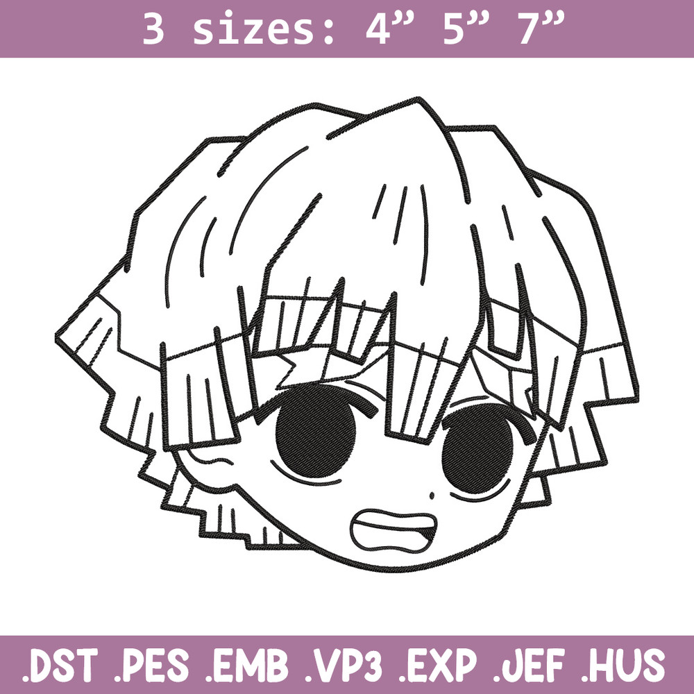 Zenitsu chibi Embroidery Design,Demon slayer Embroidery,Embroidery File,Anime Embroidery,Anime shirt, Digital download.jpg