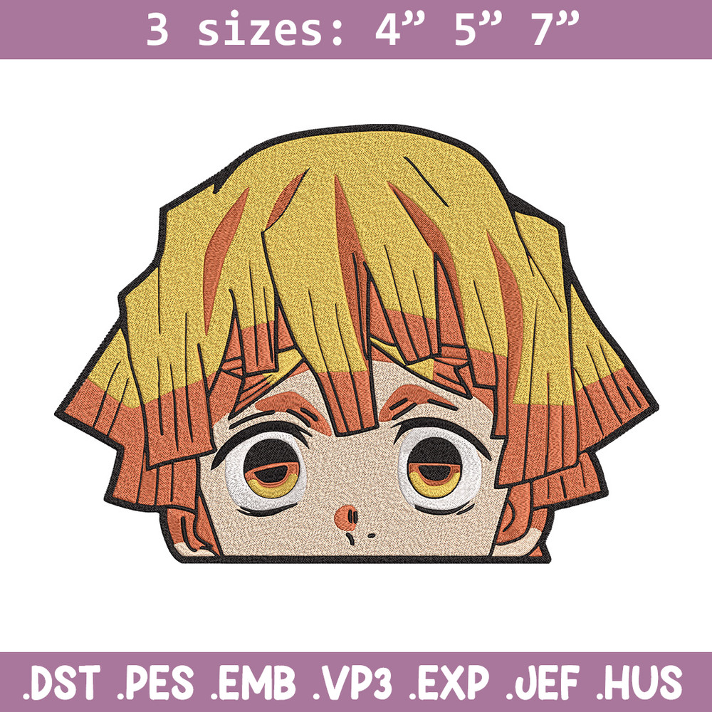 Zenitsu Peeker Embroidery Design, Demon slayer Embroidery, Embroidery File, Anime Embroidery,Anime shirt,Digital download.jpg