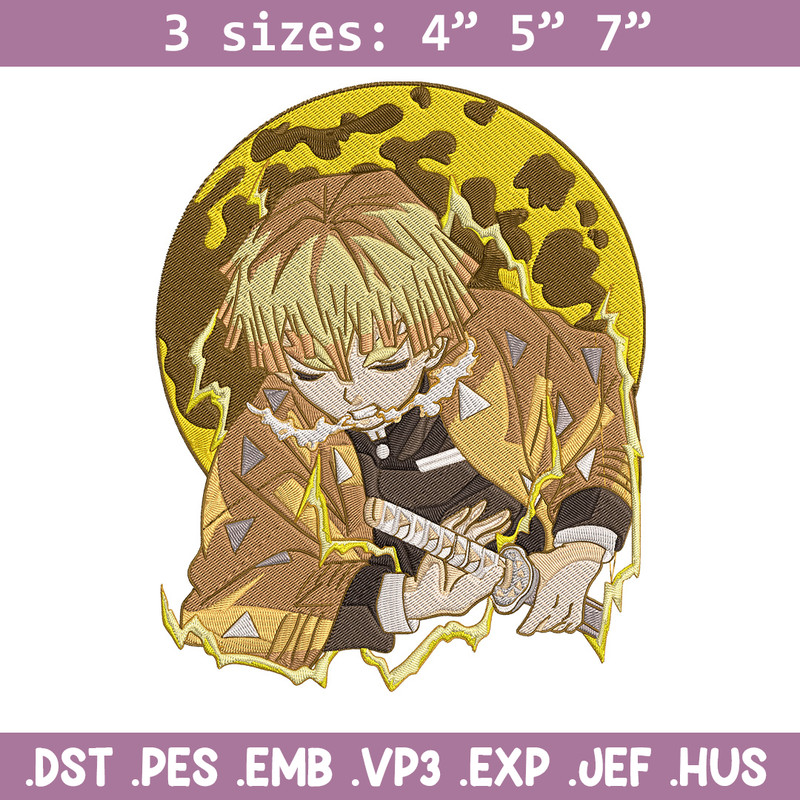 Zenitsu thunder Embroidery Design,Demon slayer Embroidery,Embroidery File,Anime Embroidery,Anime shirt, Digital download.jpg