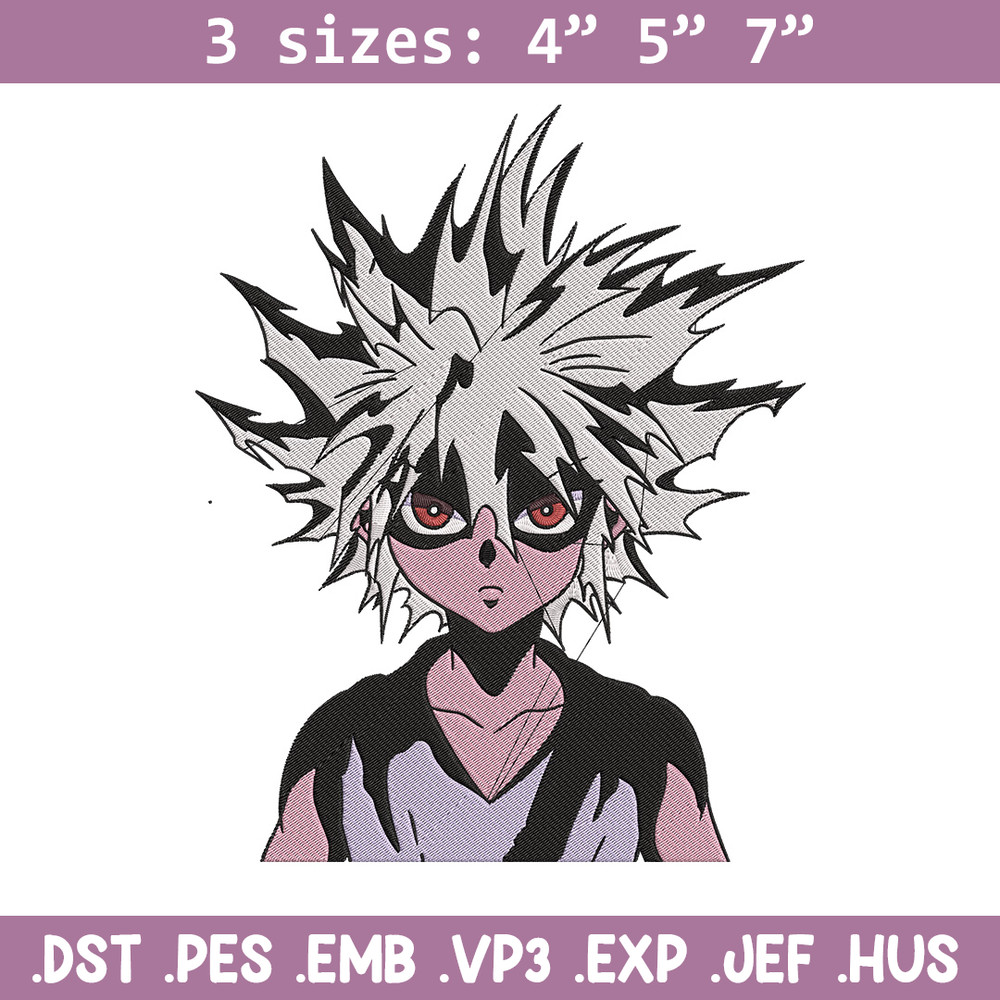 Zoldyck Killua Embroidery Design, Hxh Embroidery, Embroidery File, Anime Embroidery, Anime shirt, Digital download.jpg