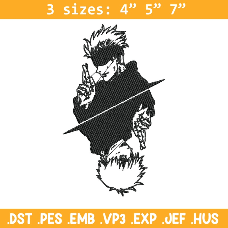 Gojo poster Embroidery Design, Jujutsu Embroidery, Embroidery File, Anime Embroidery, Anime shirt,Digital download.jpg