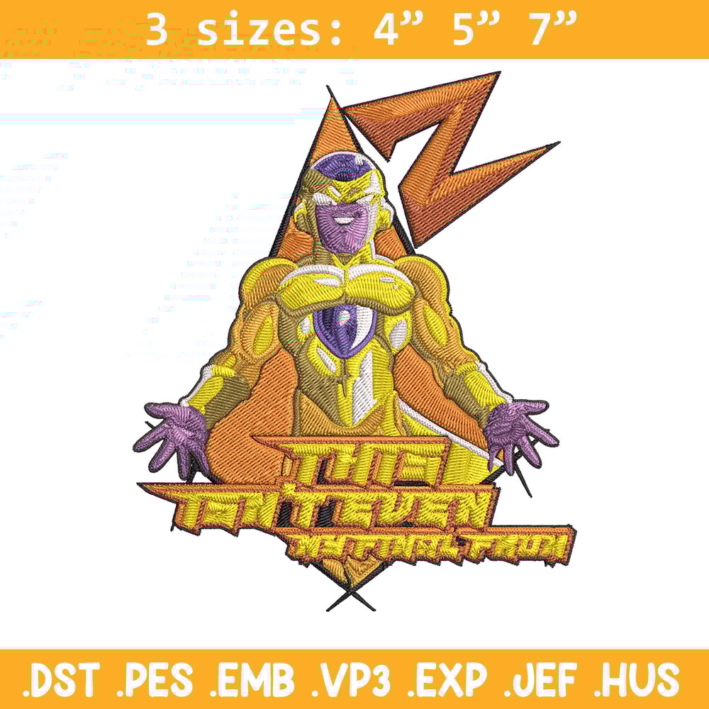 Golden Frieza Embroidery Design, Dragonball Embroidery,Embroidery File, Anime Embroidery, Anime shirt, Digital download..jpg