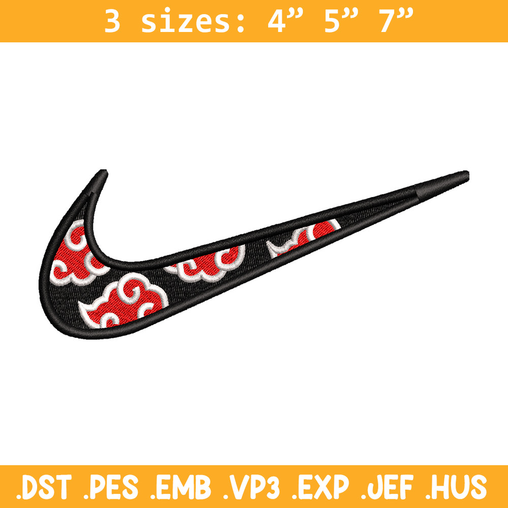 Akatsuki Nike embroidery design, Naruto embroidery, Nike design, anime design, anime shirt, Digital download.jpg