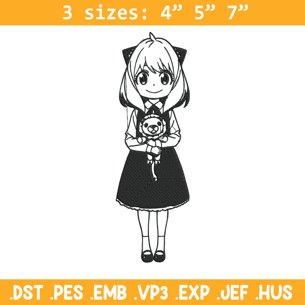 Anya Forger Embroidery Design, Spy x family Embroidery, Embroidery File, Anime Embroidery, Anime shirt,Digital download.jpg