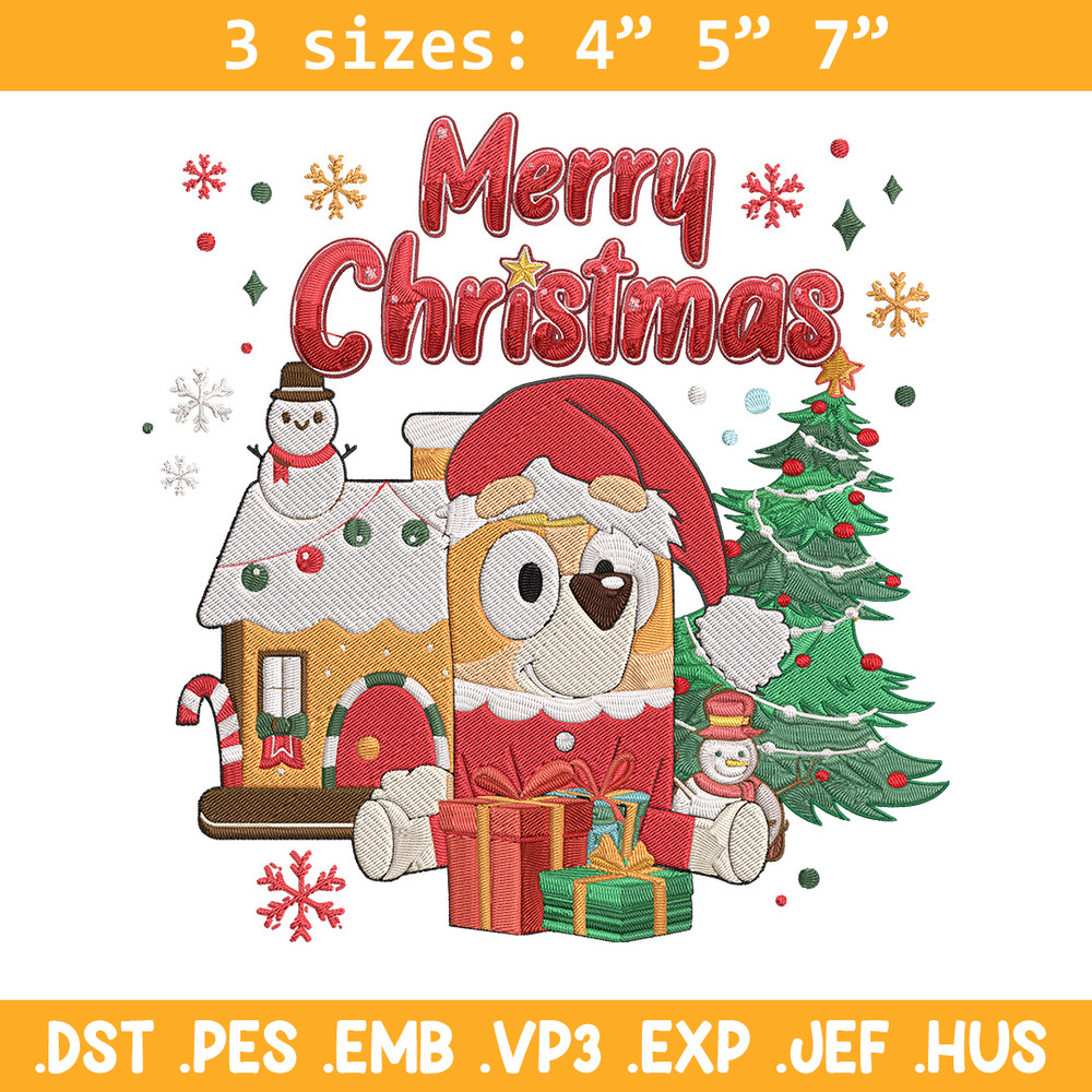 Bingo merry chrismas Embroidery Design,Bluey Embroidery, Embroidery File, Chrismas Embroidery, Digital download.jpg