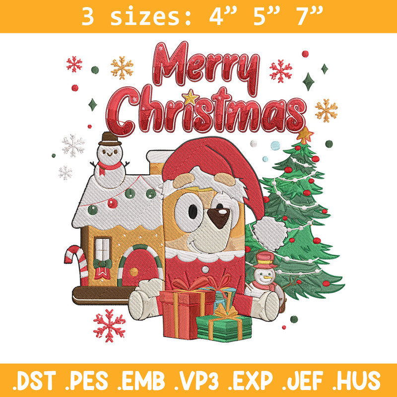 Bingo merry chrismas Embroidery Design,Bluey Embroidery, Embroidery File, Chrismas Embroidery, Digital download.jpg