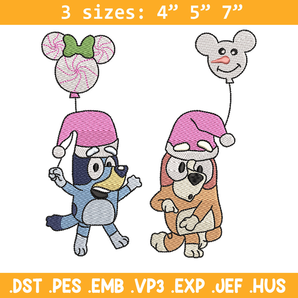Bluey chrismas embroidery design, Bluey embroidery, Chrismas design, Embroidery file, Embroidery shirt, Digital download.jpg